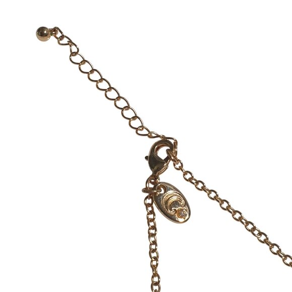 Vintage Charming Charlie Gold Tone Floral Necklace Adjustable Chain Link Gift - Picture 3 of 4